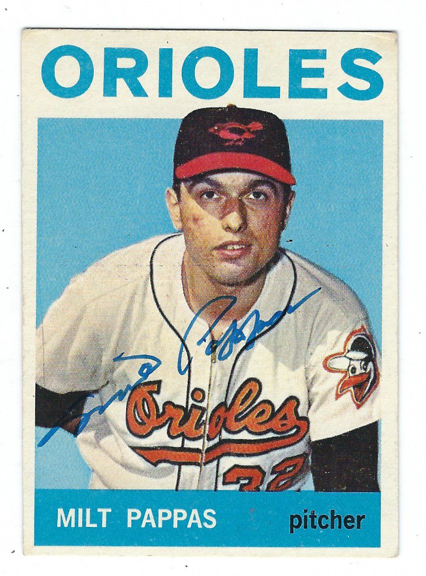 Autographed MILT PAPPAS 1964 Topps Card