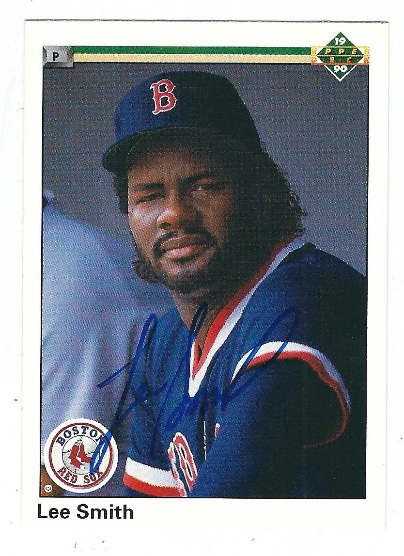 LEE SMITH Autographed Boston Red Sox 1990 Upper Deck Card