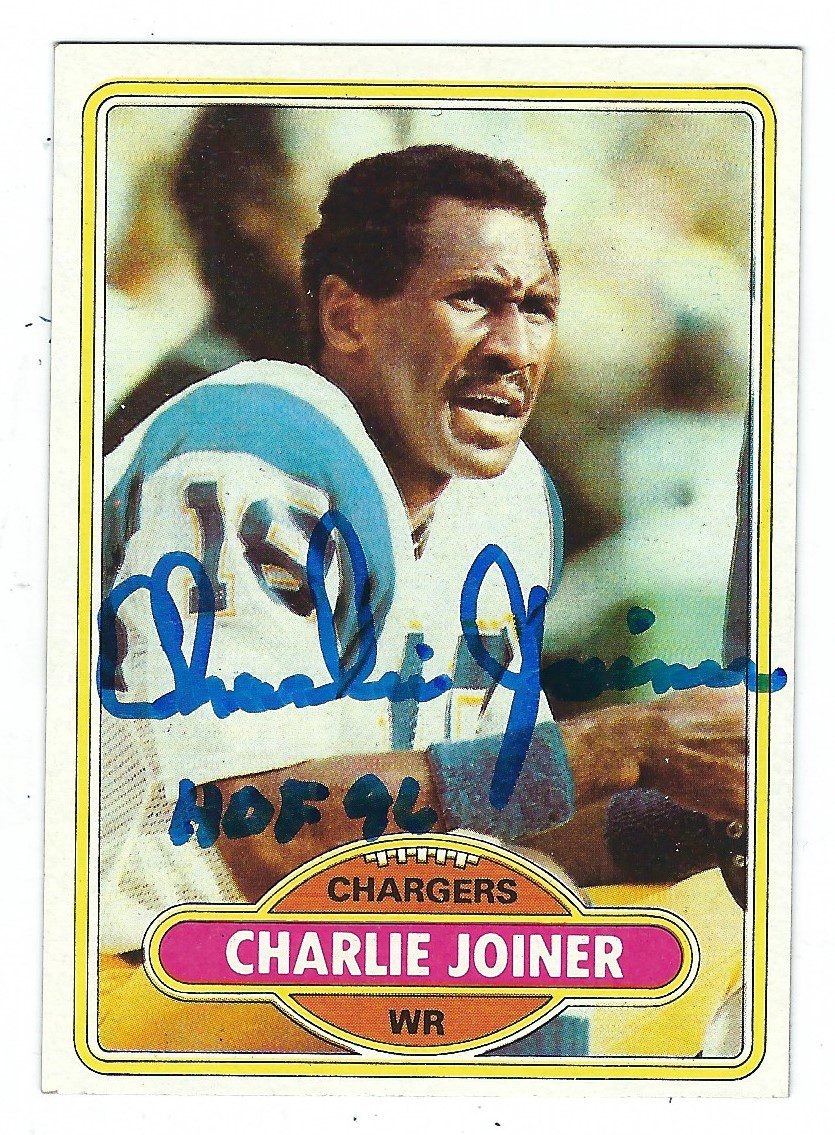CHARLIE JOINER  Autographed 1980 Topps Card
