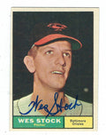 Autographed WES STOCK Baltimore Orioles 1961 TOPPS Card