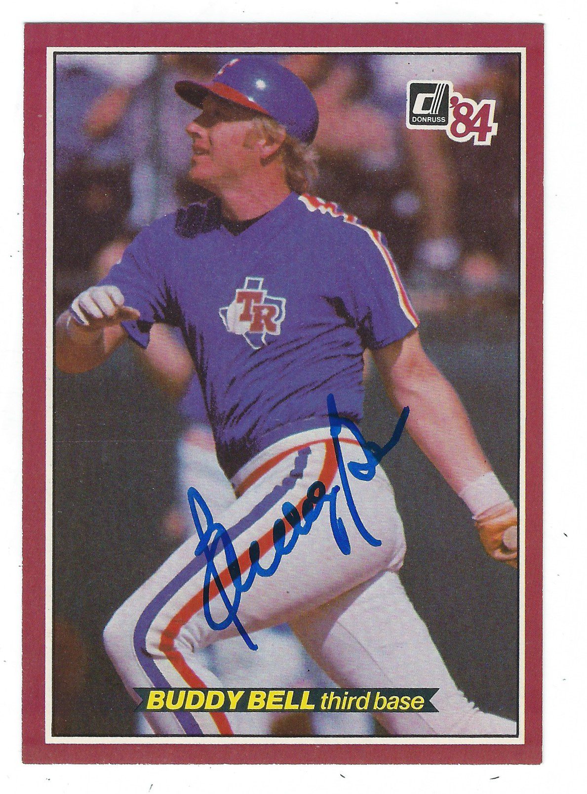 Autographed BUDDY BELL Rangers 1984 DONRUSS Action All Star Card #12
