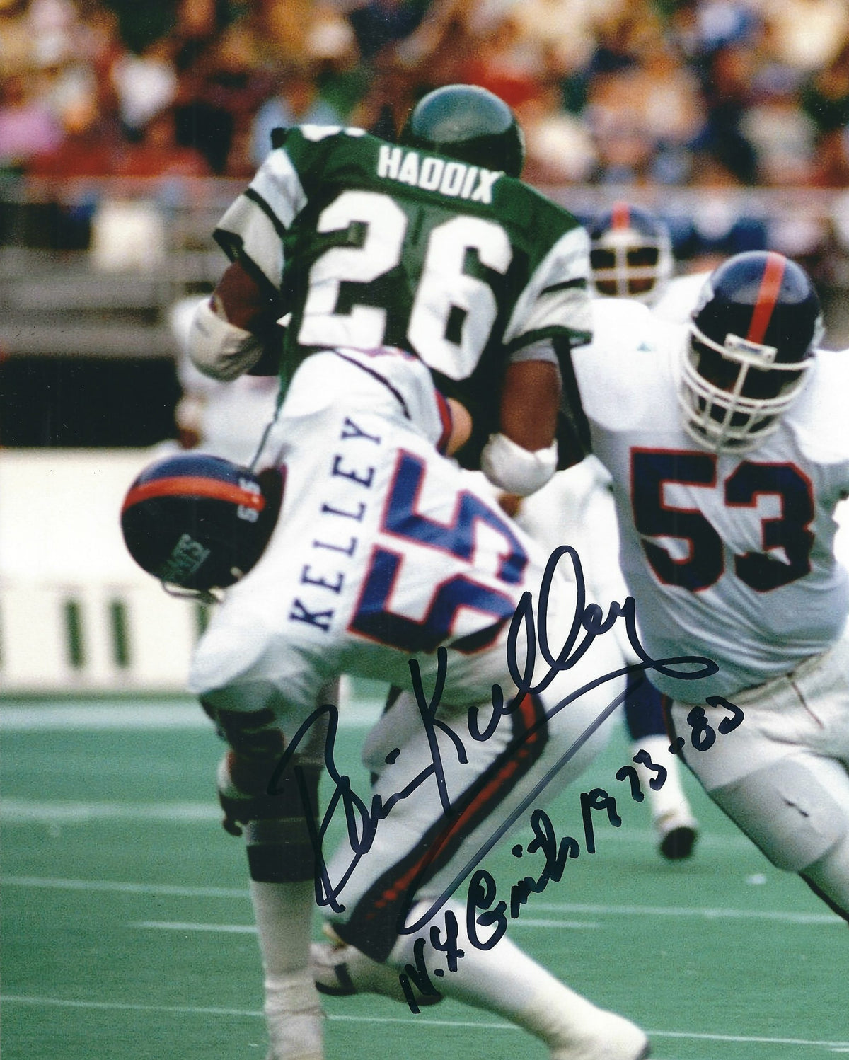 AUTOGRAPHED BRIAN KELLEY 8X10 New York Giants Photo