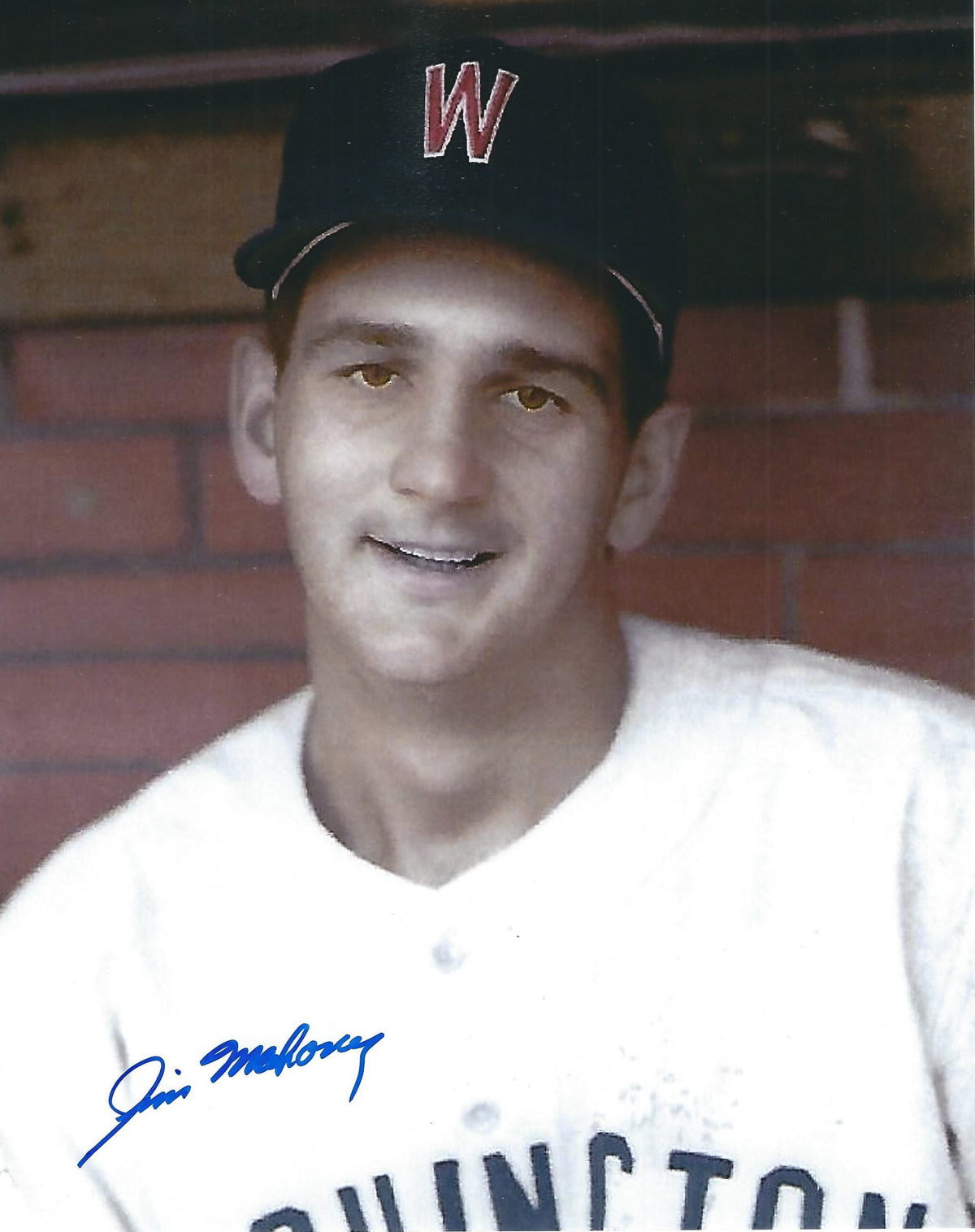 AUTOGRAPHED JIM MAHONEY 8X10 Washington Senators Photo