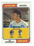 Autographed KEN ASPROMONTE 1974 Topps Card
