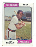 Autographed TOM MCCRAW 1974 Topps Card