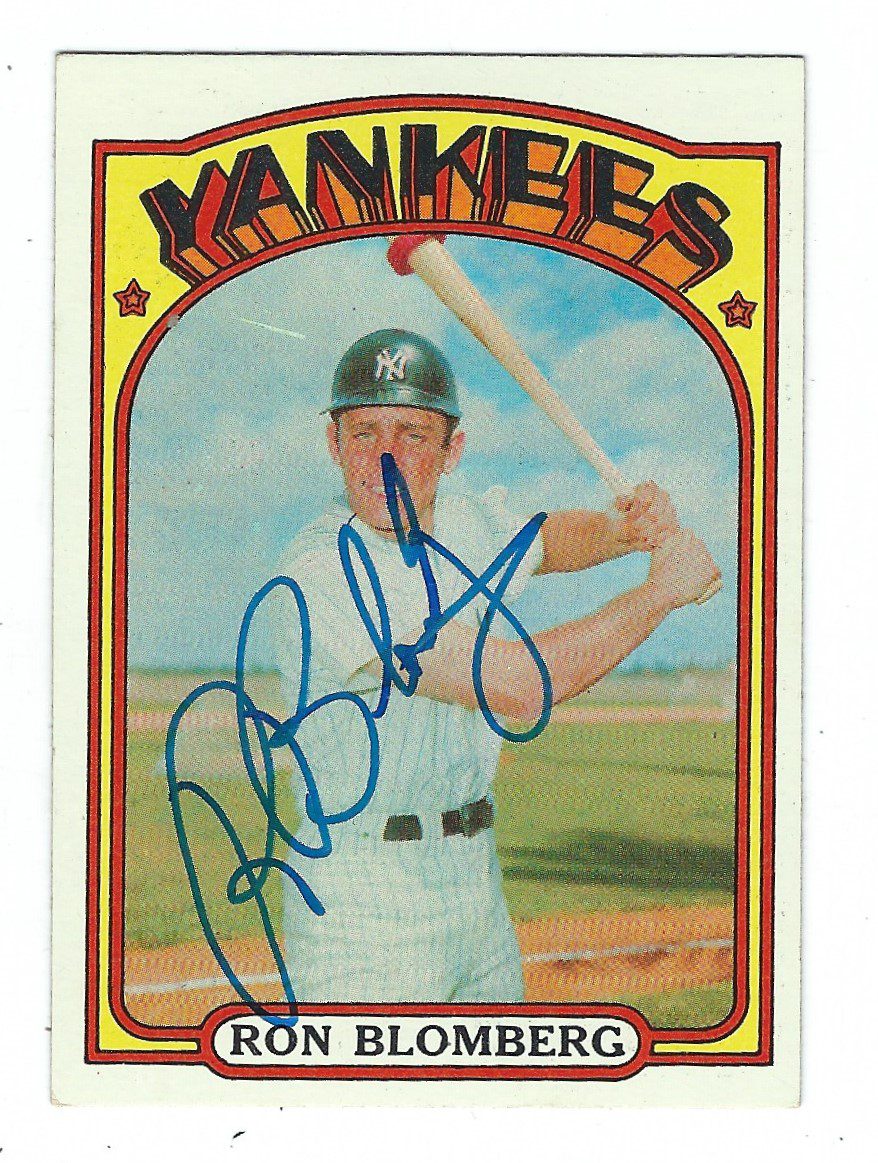 Autographed RON BLOMBERG 1972 Topps Card