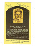 Autographed Waite Hoyt Hall of Fame Gold Plaque