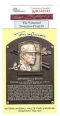 Autographed TONY LARUSSA Hall of Fame Gold Plaque JSA