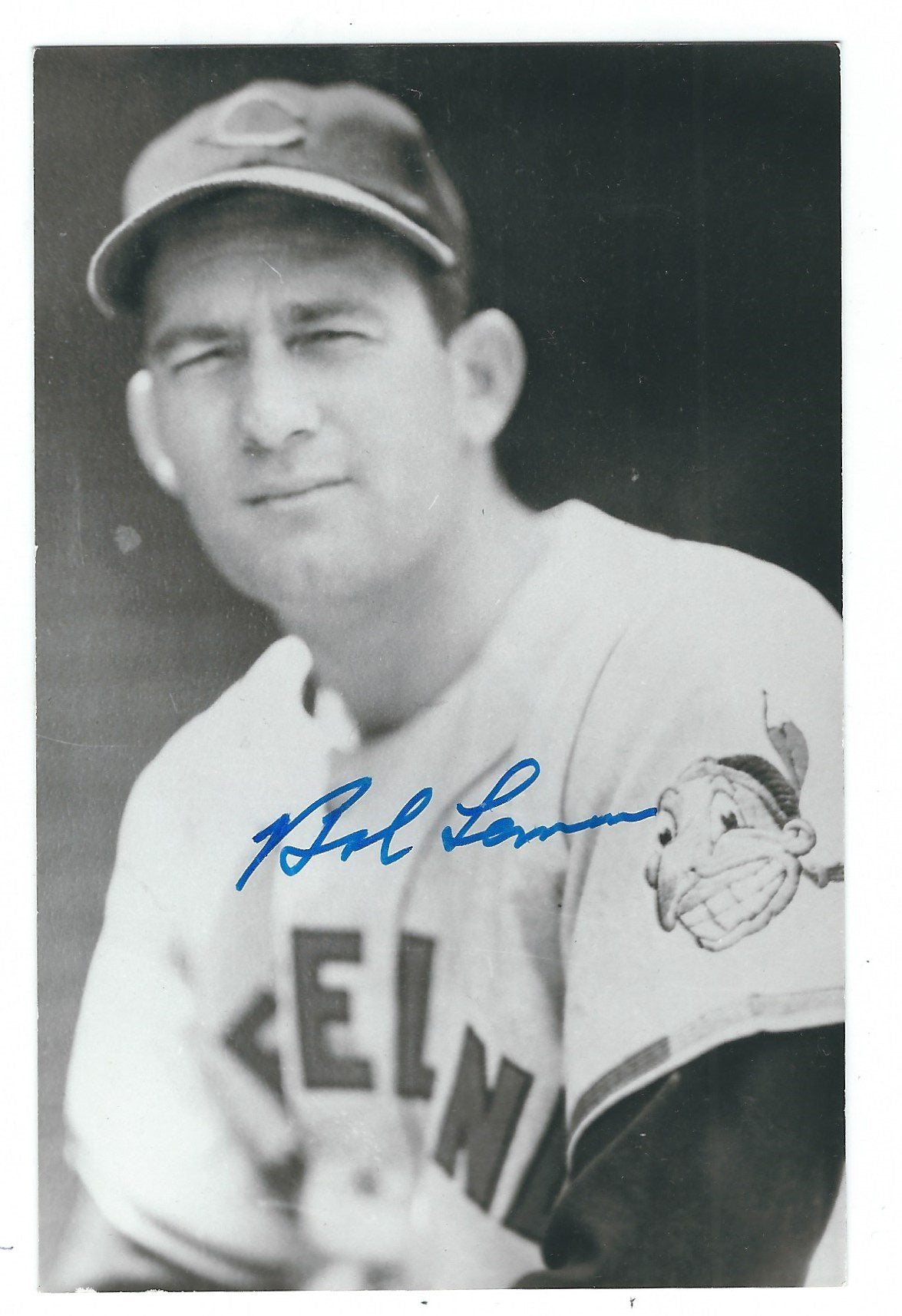 Autographed BOB LEMON BW Rowe Post Card
