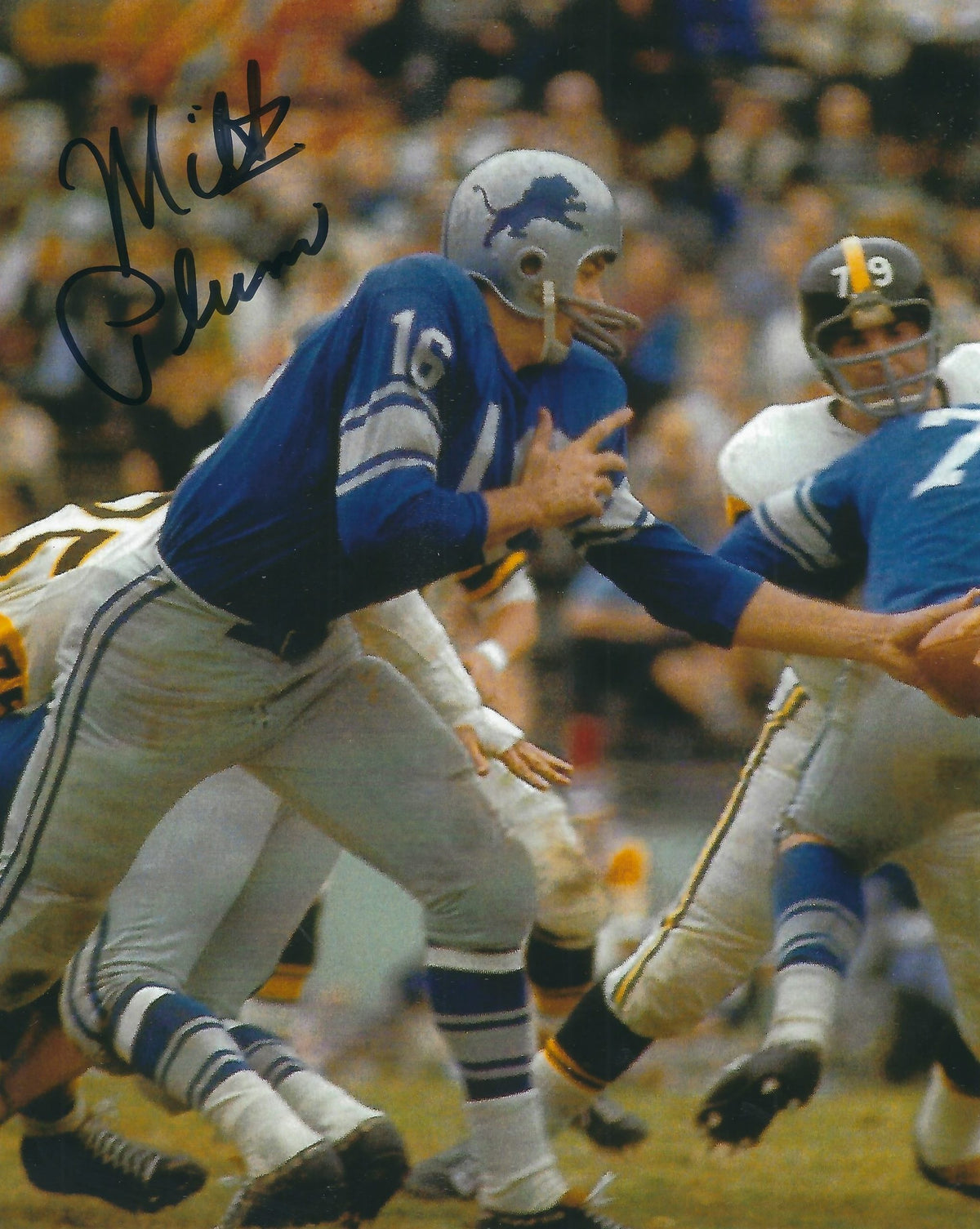 Autographed MILT PLUM 8X10 Detroit Lions Photo