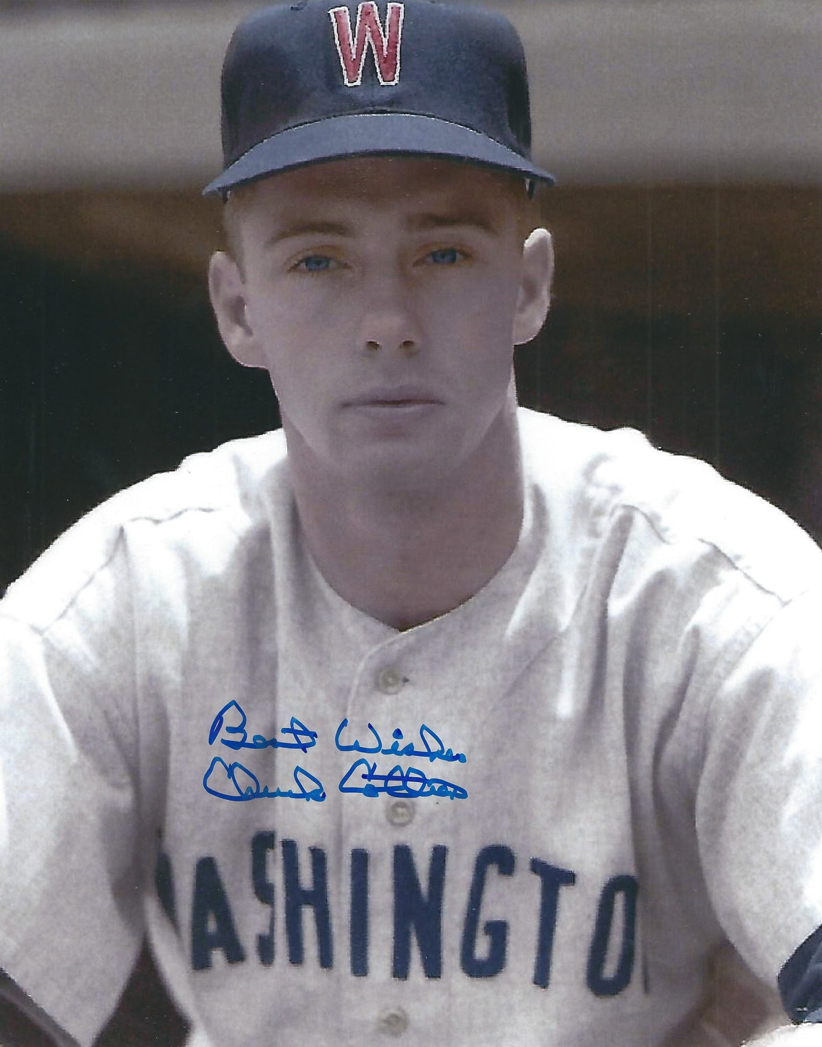 AUTOGRAPHED CHUCK COTTIER 8X10 Washington Senators Photo