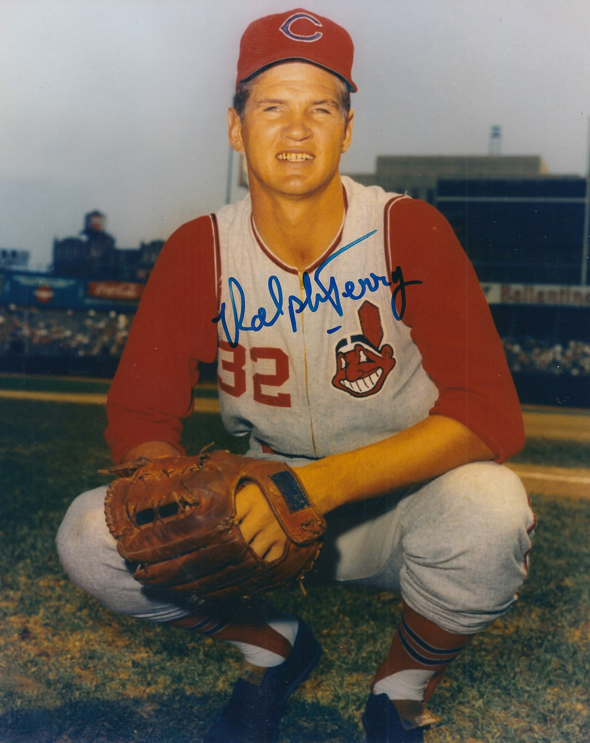 AUTOGRAPHED RALPH TERRY 8X10 Cleveland Indians Photo