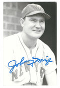 Autographed JOHNNY MIZE New York Giants BxW Rowe Post Card