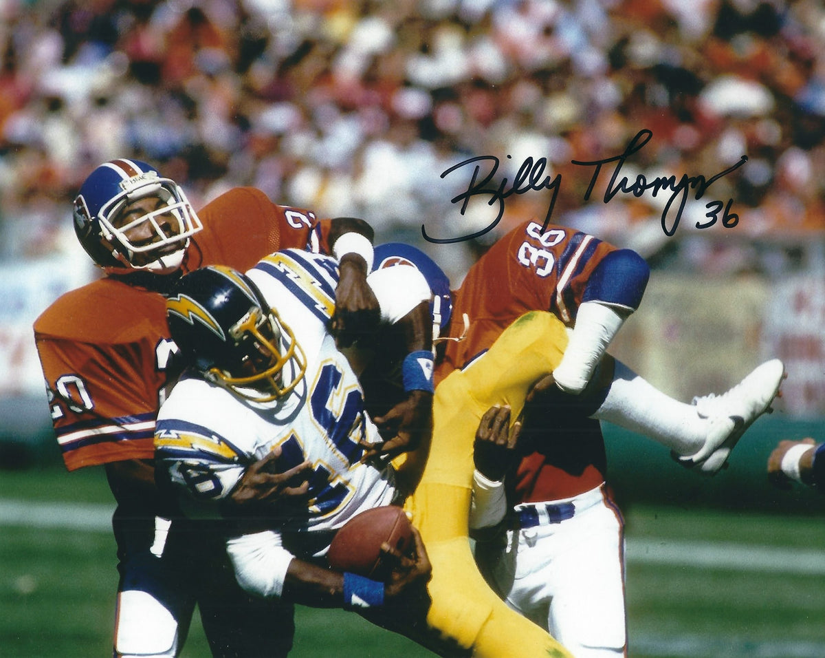 Autographed BILLY THOMPSON 8X10 Denver Broncos Photo