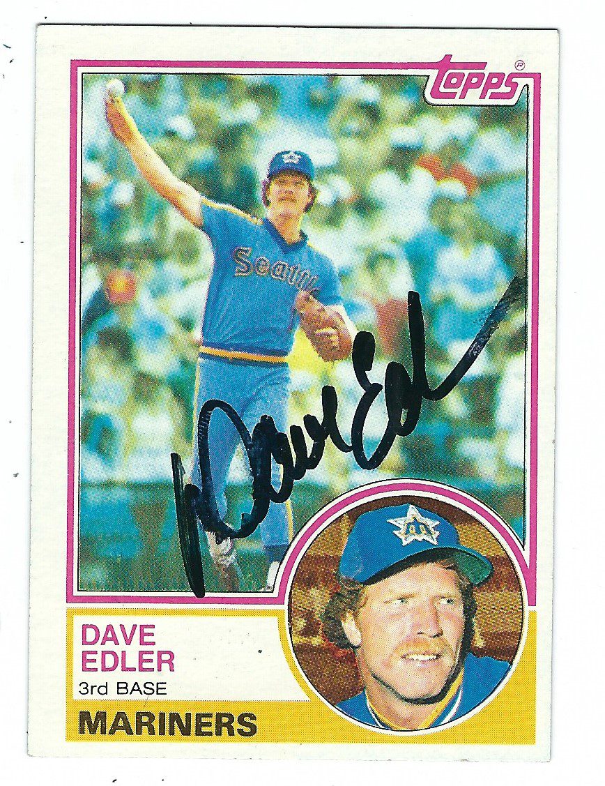 Autographed DAVE EDLER 1983 Topps Card
