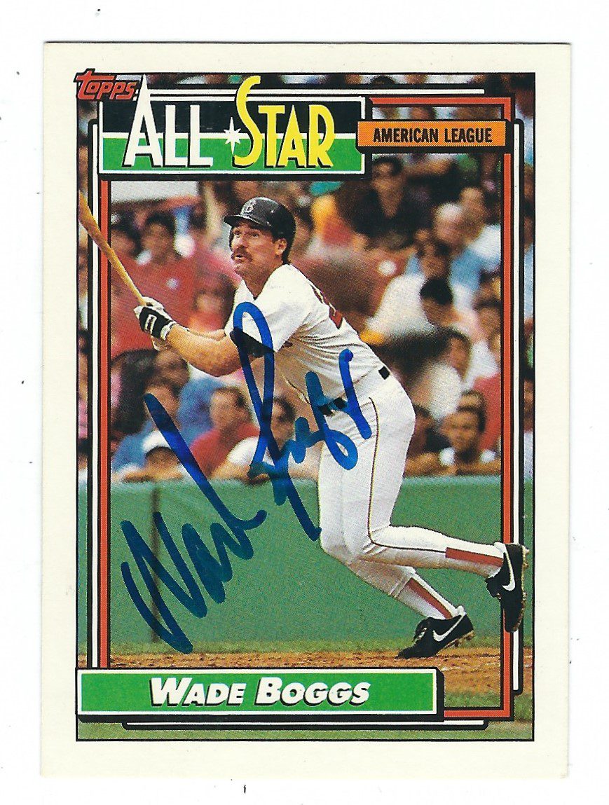 Autographed WADE BOGGS 1992 Topps Card