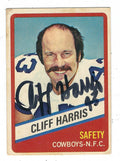 Autographed CLIFF HARRIS Dallas Cowboys 1976 Topps Wonder Bread Card