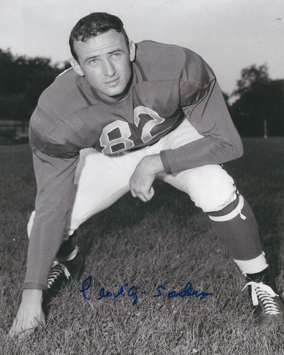 Autographed CECIL SOUDERS 8X10 Detroit Lions photo