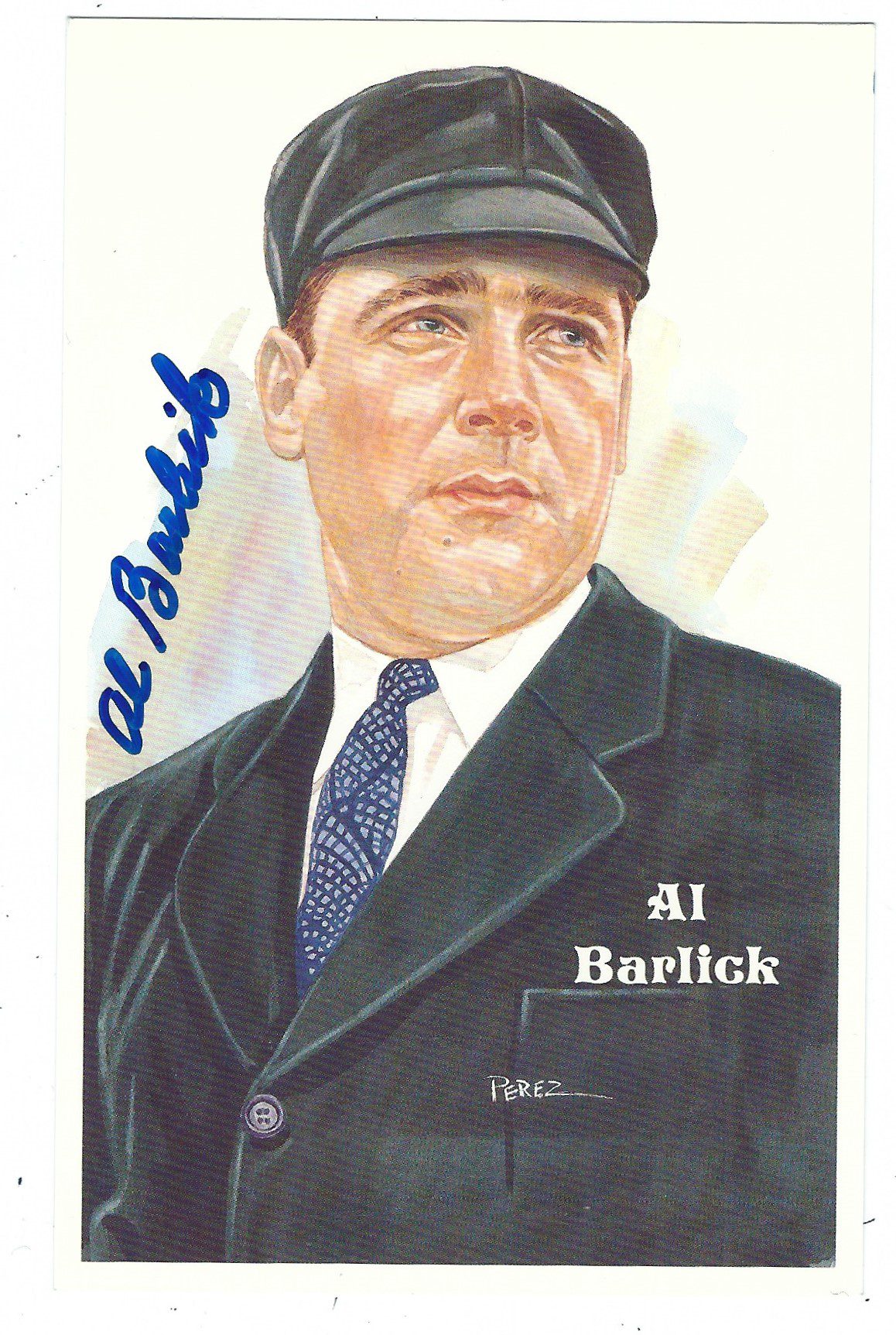Autographed AL BARLICK Perez-Steele Post Card