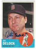 Autographed IKE DELOCK 1963 Topps Card
