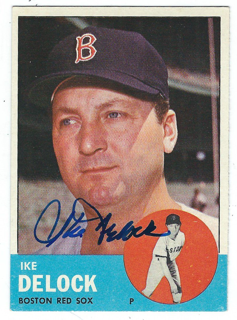 Autographed IKE DELOCK 1963 Topps Card