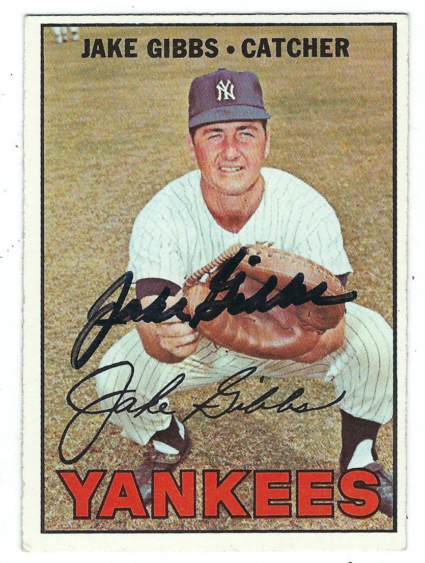 Autographed JAKE GIBBS New York Yankees 1967 Topps Card