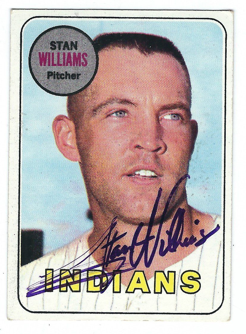 Autographed STAN WILLIAMS Cleveland Indians 1969 Topps Card