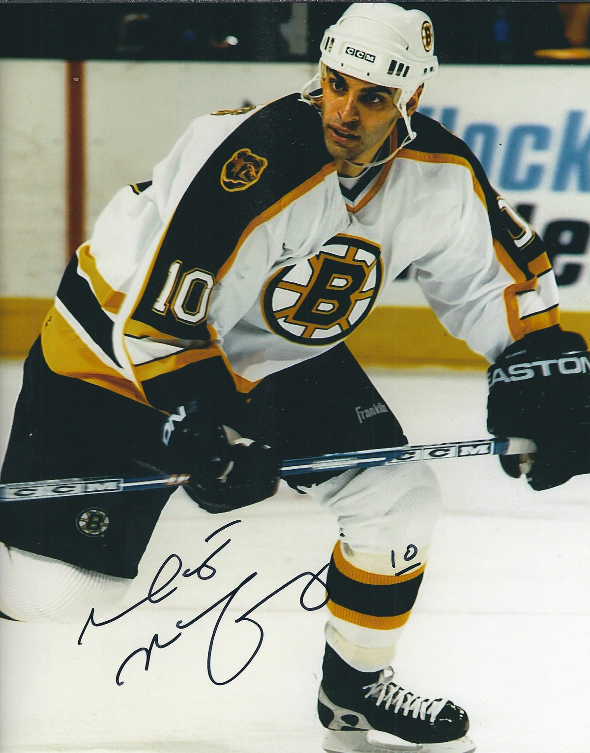 Autographed MARTY MCINNIS 8X10 Boston Bruins Photo