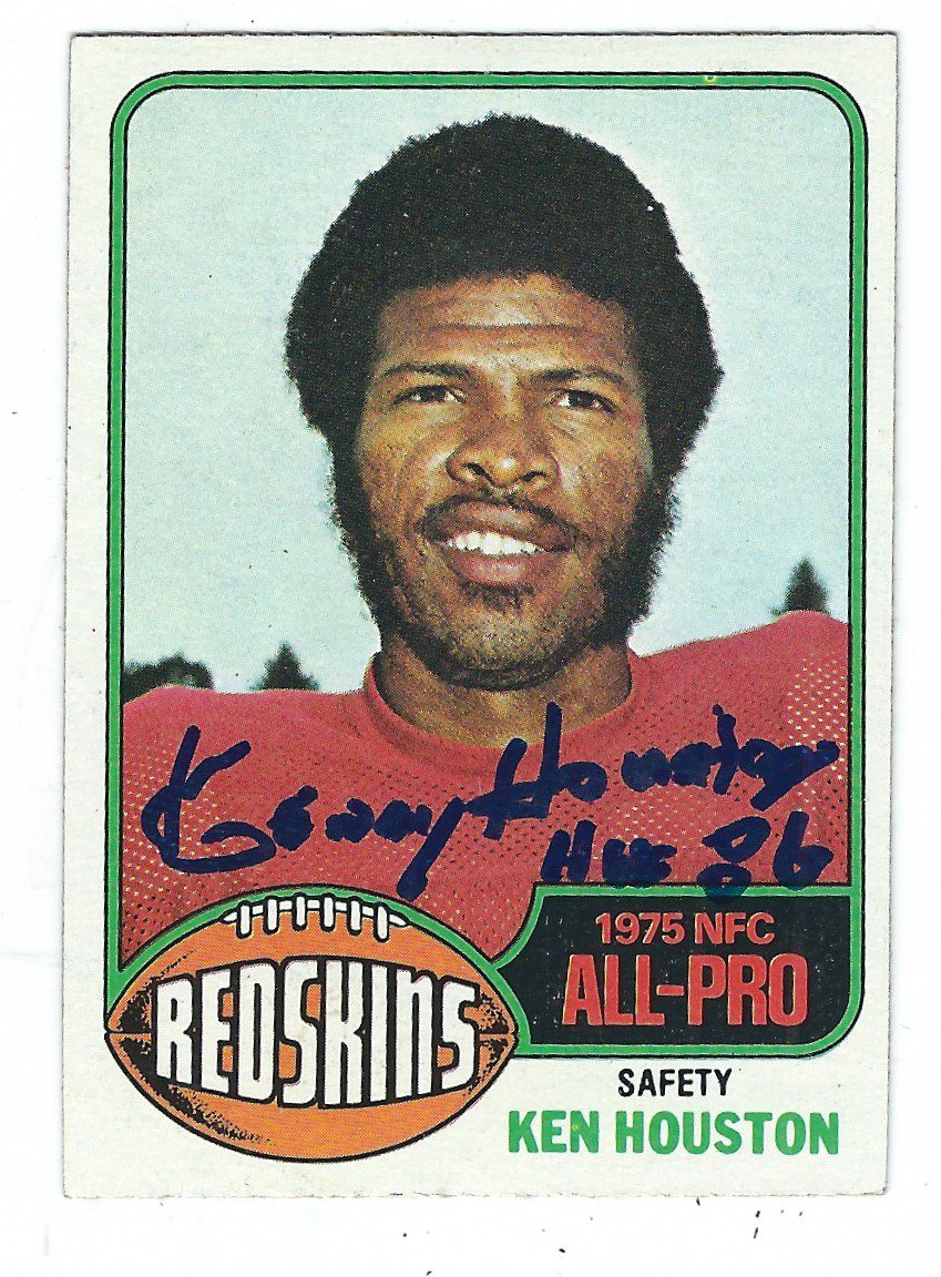 Autographed Kenny Houston Washington Redskins 1976 Topps Card #170