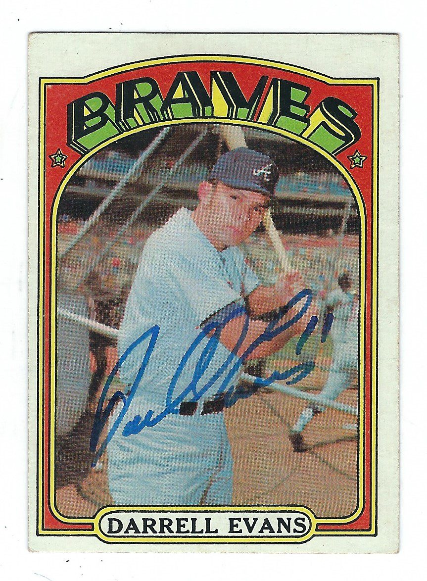 Autographed DARRELL EVANS 1972 Topps Card