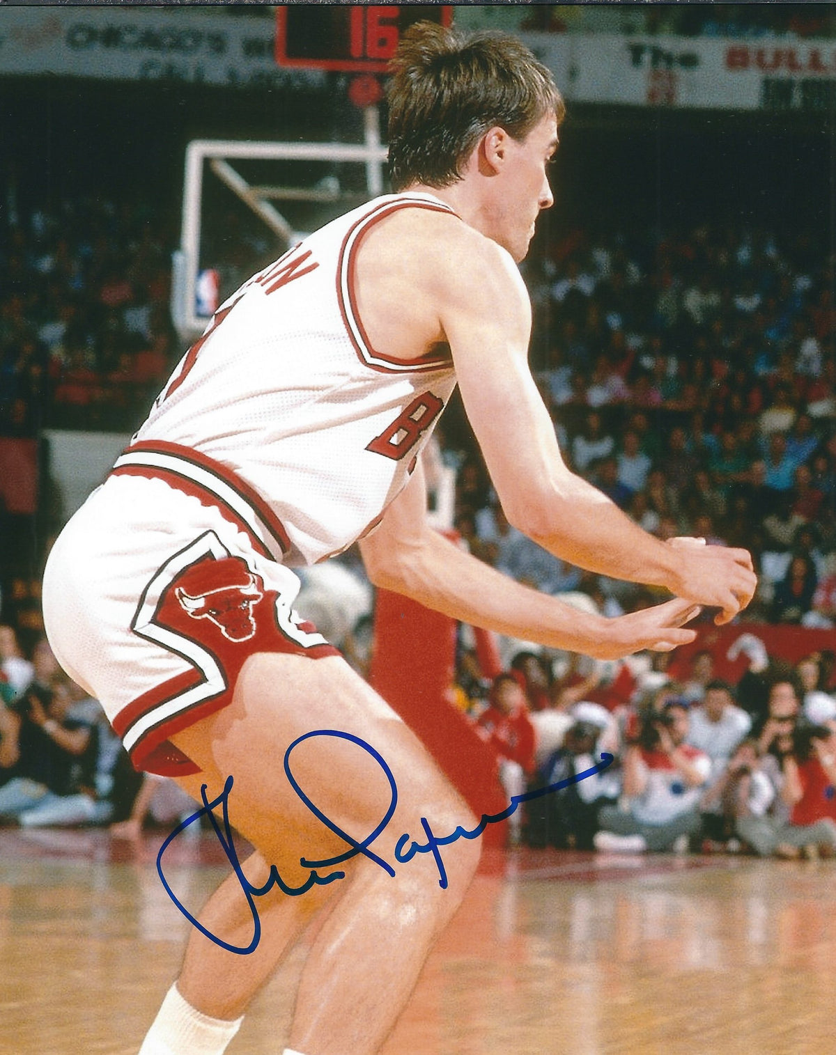 Autographed JOHN PAXSON 8X10 Chicago Bulls Photo