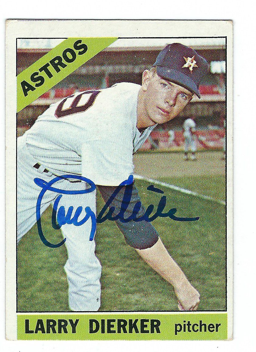 Autographed LARRY DIERKER 1966 Topps Card
