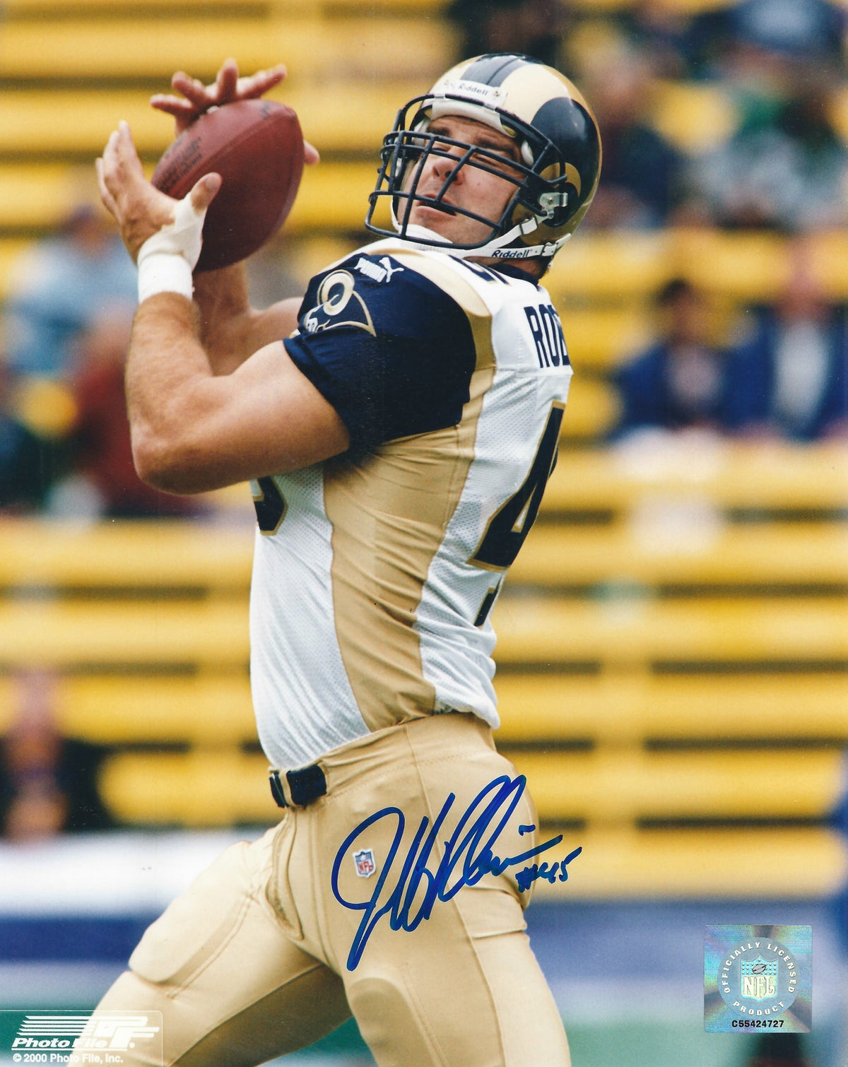 AUTOGRAPHED JEFF ROBINSON 8X10 St. Louis Rams photo