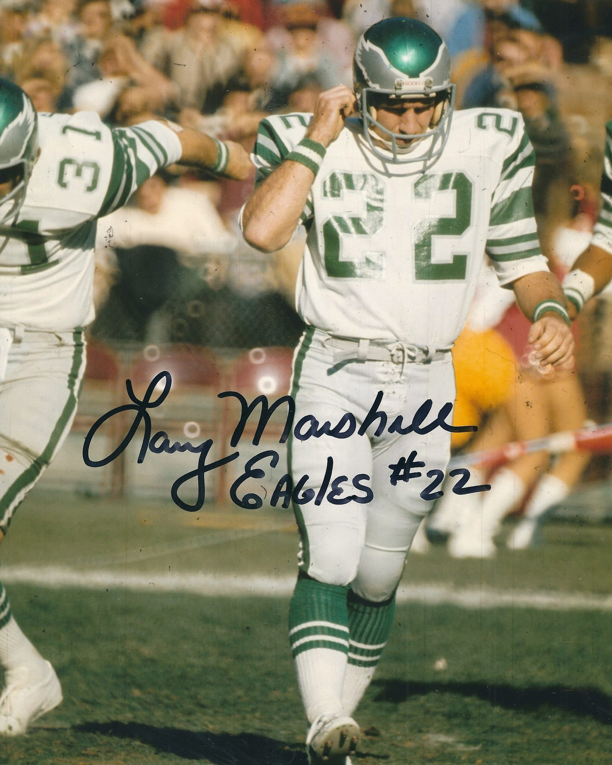Autographed LARRY MARSHALL 8X10 Philadelphia Eagles Photo