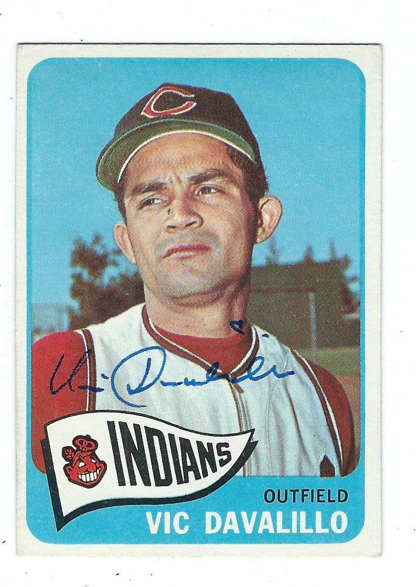 Autographed VIC DAVALILLO 1965 Topps Card