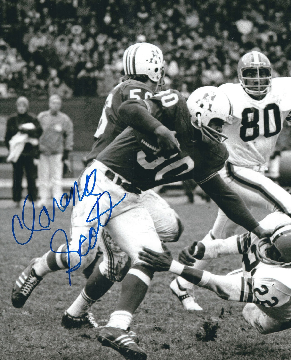 Autographed CLARENCE SCOTT 8X10 New England Patriots Photo