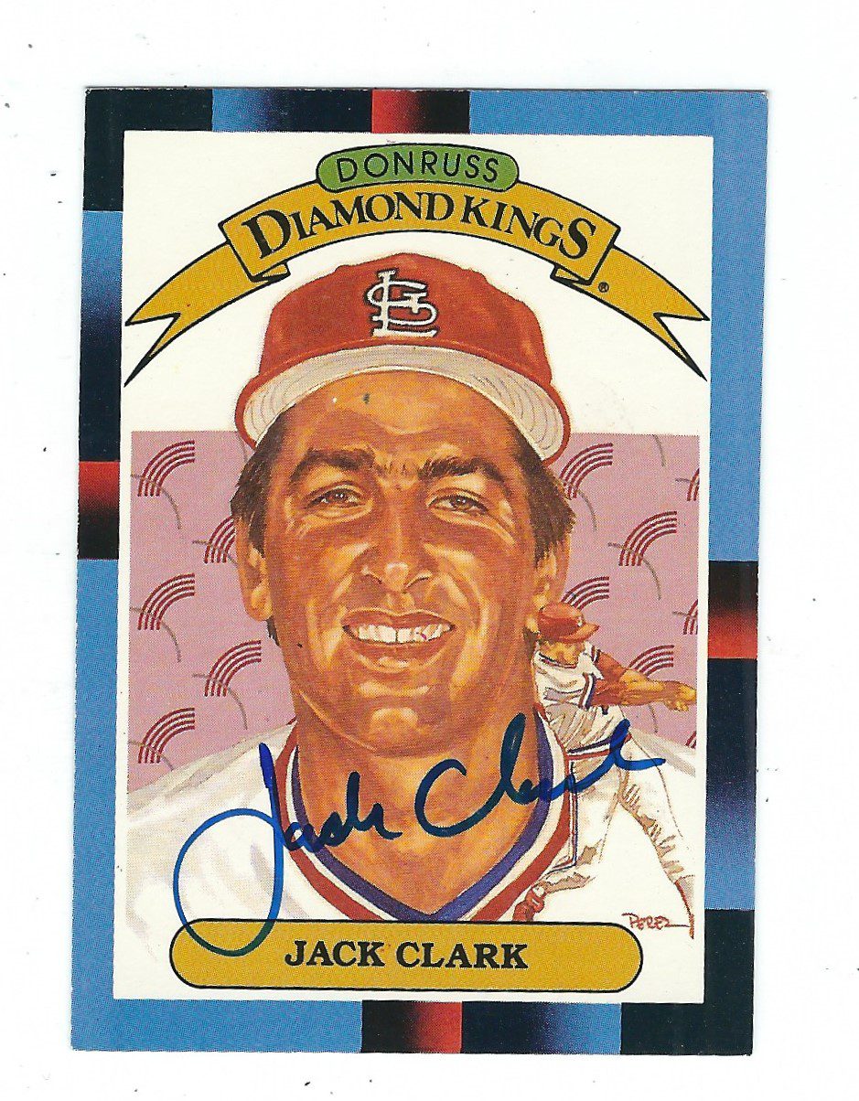 Autographed JACK CLARK 1988 Donruss Diamond King