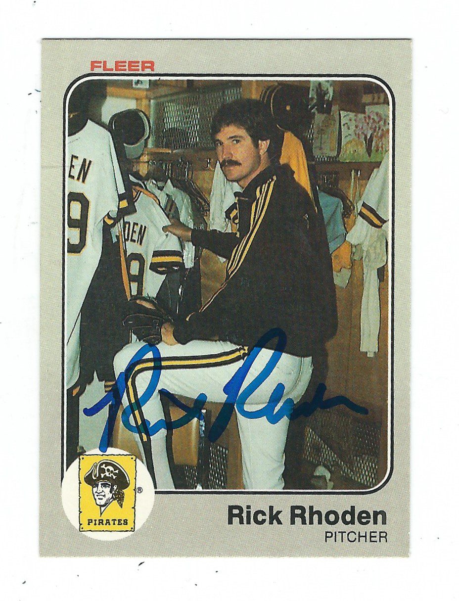 Autographed  RICK RHODEN 1983 FLEER Card