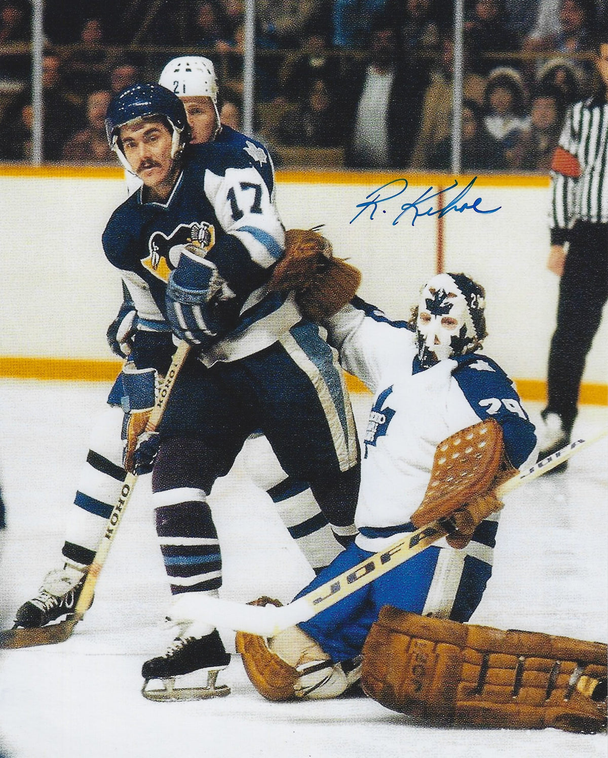 Autographed RICK KEHOE 8X10 Pittsburgh Penguins Photo