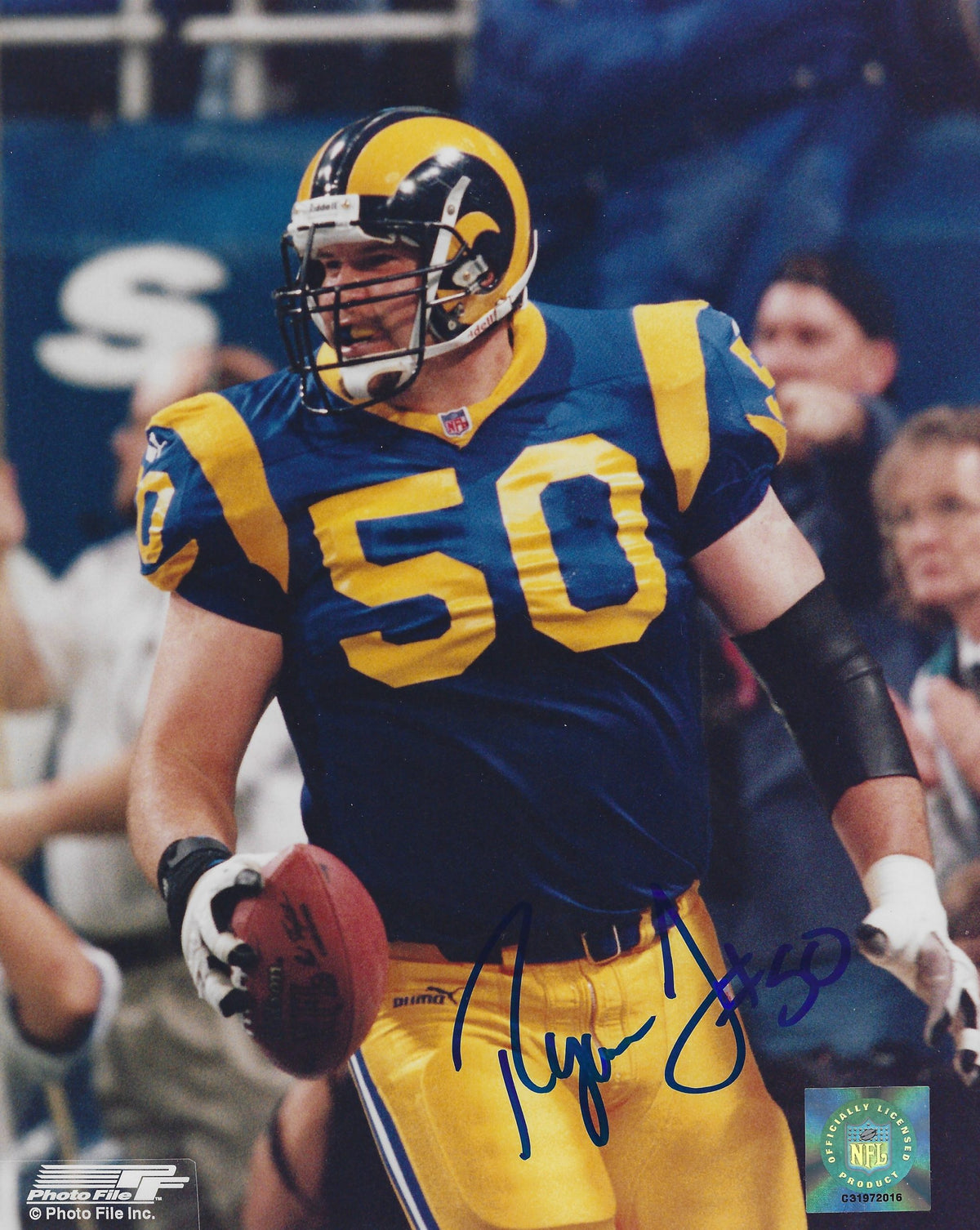 AUTOGRAPHED RYAN TUCKER 8x10 St Louis Rams Photo