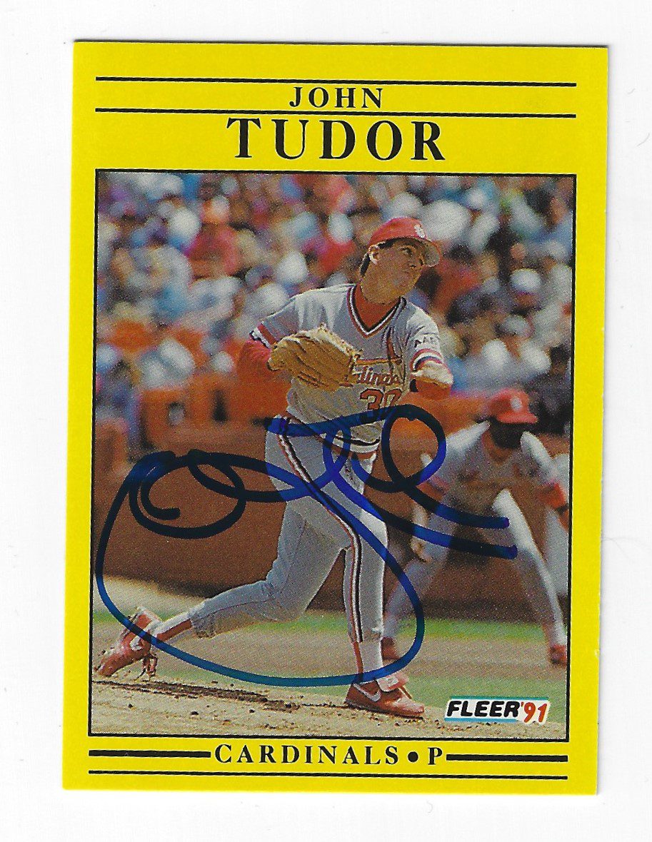 Autographed JOHN TUDOR 1991 Fleer Card