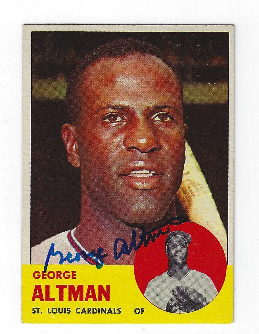 Autographed GEORGE ALTMAN St. Louis Cardinals 1963 Topps Card