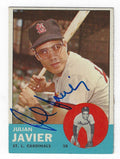 Autographed JULIAN JAVIER 1963 Topps Card
