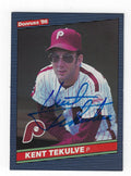 Autographed KENT TEKULVE 1986 Donruss Card