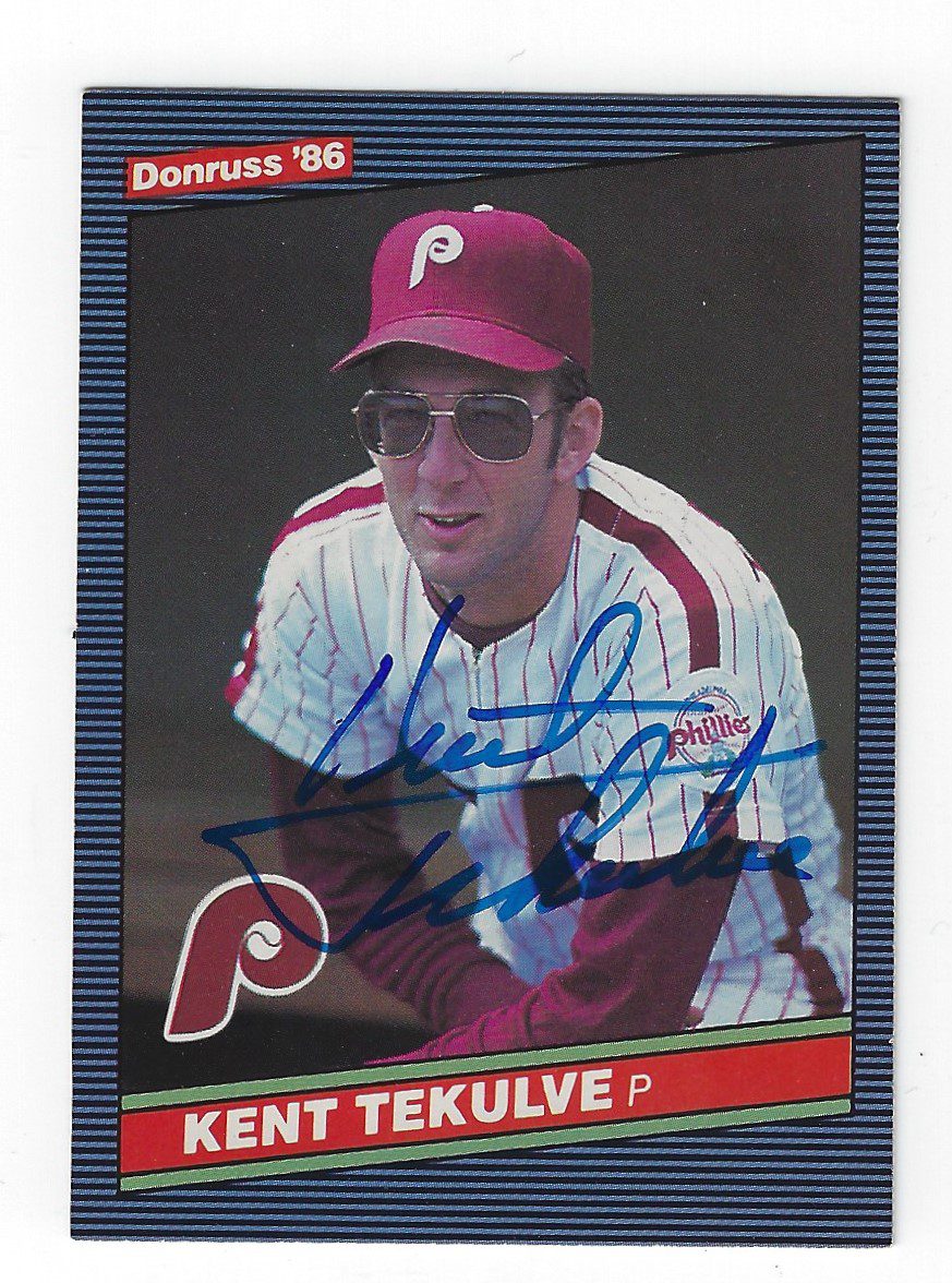 Autographed KENT TEKULVE 1986 Donruss Card