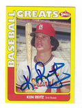 Autographed KEN REITZ 1990 Swell Baseball Great Card