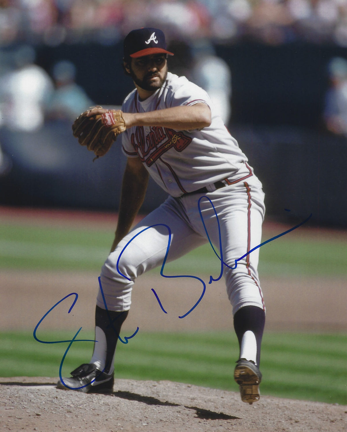 AUTOGRAPHED STEVE BEDROSIAN 8X10 Atlanta Braves photo