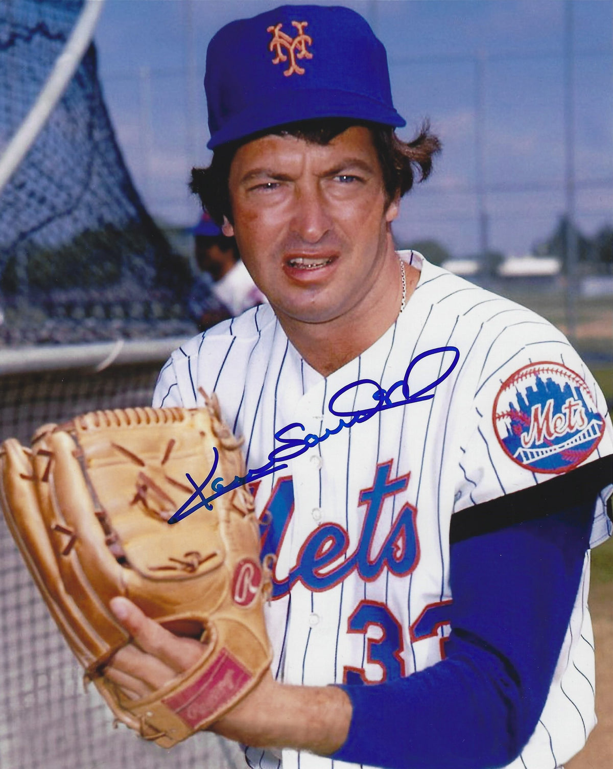 AUTOGRAPHED KEN SANDERS 8X10 New York Mets photo