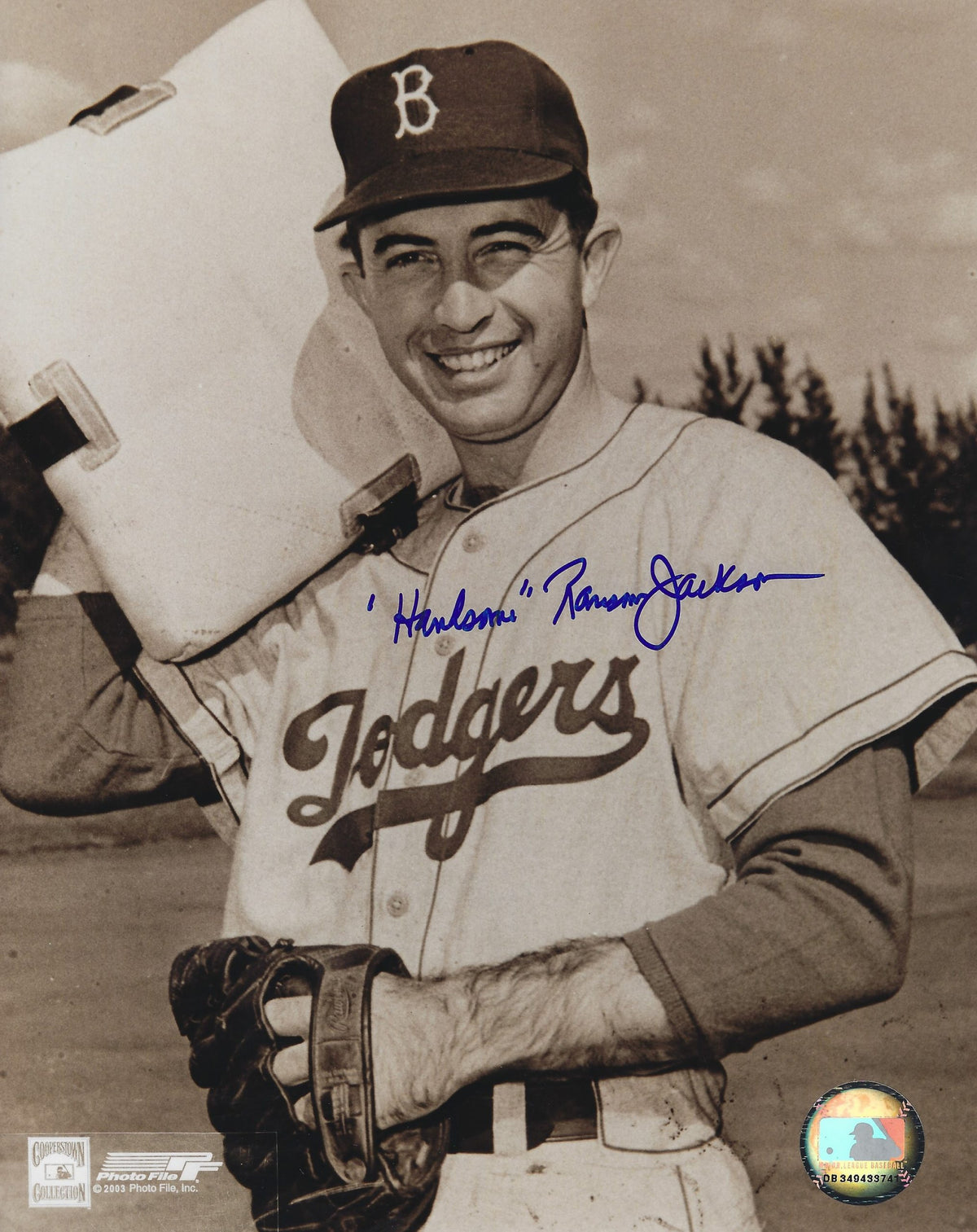 AUTOGRAPHED RANSOM JACKSON 8x10 Brooklyn Dodgers photo