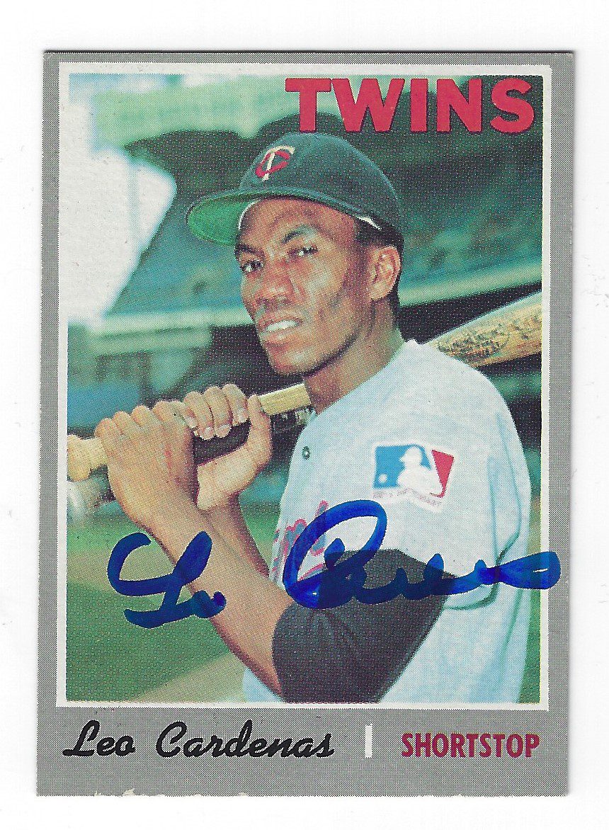 Autographed LEO CARDENAS Minnesota Twins 1970 Topps Card